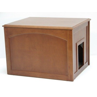 Cat Litter Cabinet and Cat Condo made with Eco-Friendly Rubberwood Finish: Mahogany