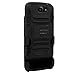 One Touch Fierce 2 - Cellularvilla Hard Soft Dual Layer Hybrid Armor Shell Holster Kickstand Combo Case with Locking Belt Swivel Clip Case Cover for Alcatel One Touch Fierce 2 7040T (Black)