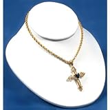 Necklace Chain Jewelry Bust Display White Leather Unit