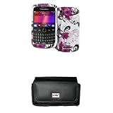 EMPIRE Black Leather Case Pouch with Belt Clip and Belt Loops + White with  ....