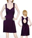 Sexy Deep Purple Cocktail Party Dress with Keyhole Back S M L