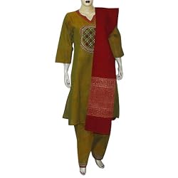 Shalwar Kamiz Printed Embroidered Cotton Dress Size M (slk338)