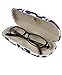 JAVOedge Blue Sheep Print Fabric Eyeglasses Clam Shell Style Case with Bonus Mircofiber Glasses Cleaning Cloth