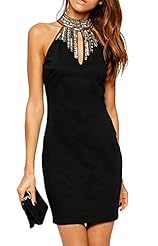 Sexy Full Length Sheath Polyester/Spandex Sleeveless Scoop Neck Keyhole  Party Dress/Jumpsuit/Mini Dress  With Rhinestones