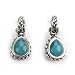 Barse Sterling Silver Rope Hoop Teardrop Turquoise Earrings