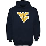 Champion West Virginia Mountaineers Navy Blue Team Logo Powerblend Pullover Hoody Sweatshirt at Champion
