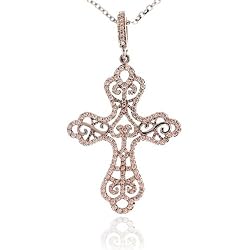 18kt White Gold Diamond Rhonda Faber Cross (.63 ct.)