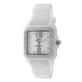TKO ORLOGI Women's TK514-WT Riviera Swarovski Crystal Accented Ice White Rubber Strap Watch
