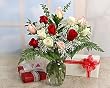 Rainbow Mixed Roses with Vase