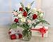 Rainbow Mixed Roses with Vase