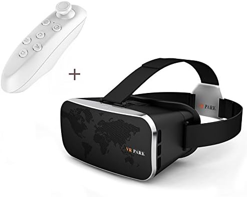 Witmood VR PARK V3 Virtual Reality 3D Glasses Video Headset with Bluetooth Remote Controller for iPhone Samsung 4.0 ~ 6.0" Android and IOS Smart Phones