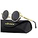 GQUEEN Retro Round Steampunk Polarized Sunglasses MTS2