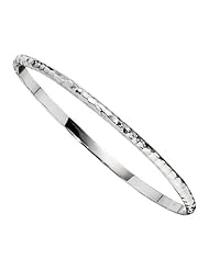 Dimension Textured Bangle Hammered Collection in Sterling Silver | ELLE Jewelry #B0125