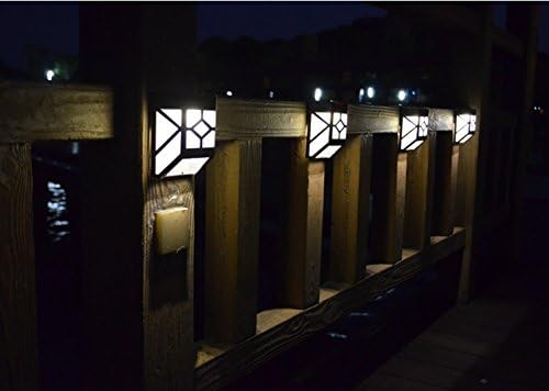Dalakin Solar Powered LED Wall Stair Light Lamp Walkway Garden Outdoor Lighting SquareWhite