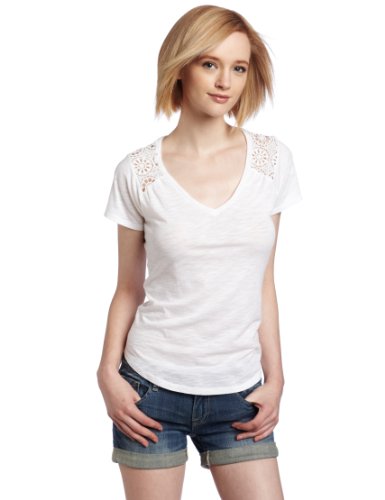Lucky Brand Women's Colette Tee, White, X-Small