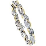 14k 2 Tone Gold 7 in. Diamond Bracelet, w/ 3.00 Carats Brilliant Cut Diamonds, 5/16 in. wide 41PqeEiYuNL. SL160 14k 2 Tone Gold 7 in. Diamond Bracelet, w/ 3.00 Carats Brilliant Cut Diamonds, 5/16 in. wide