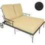 Windham Castings Provence Tailored Back Double Chaise Lounge Frame Only, Black