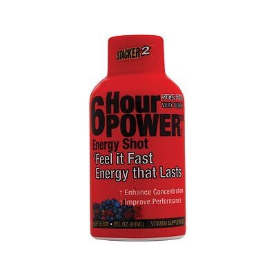 Stacker 2,  6 Hour Power Energy Shot - Very Berry, 2-Ounce Bottle (Pack of 12)