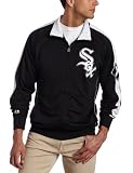 MLB Men's Chicago White Sox Profector Mock Neck Full Zip Raglan Jacket (Pro Navy/Pro Scarlet, Large)