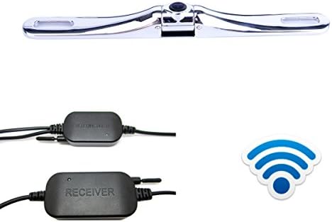 COOLINT CT-1053W [Wireless] Solid Auto License Plate Waterproof Car Backup Reversing Camera - Easy to Install No Hole Drill need -Chrome