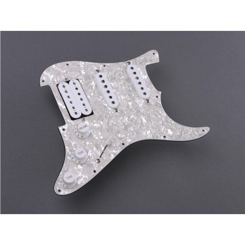 Grizzly H6359 White Pearloid Prewired Pick Guard 2 +Hum