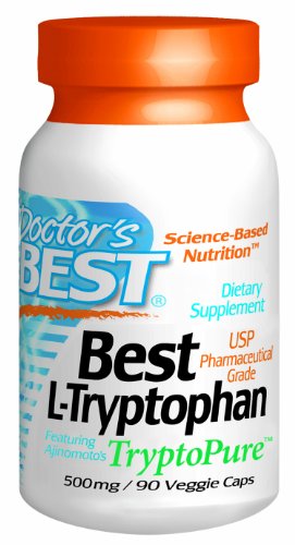 Doctor's Best Best L-tryptophan (500 mg) Featuring Tryptopure, Vegetable Capsules, 90-Count