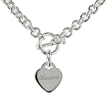 Personalized Sterling Silver Heart Tag Necklace