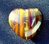 Tiger Eye Pocket Puff Heart Healing Meditation Gemstones 45mm