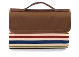 Picnic Time Sunshine Blanket Tote, Brown with Lattice Stripe