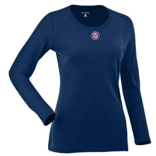 MLB Washington Nationals Women's Relax Long Sleeve Tee, Navy, Large at Amazon.com