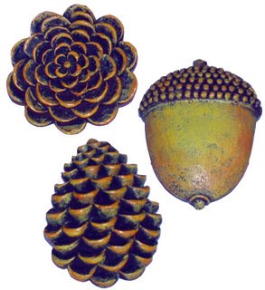 Pine Cones Shower Curtain Hooks Set of 12