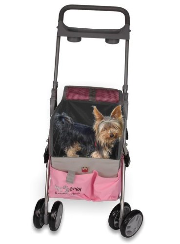 PINK PET DOG CAT 3 IN 1 DELUXE PET STROLLER