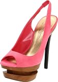 Jessica Simpson Women's JS-Cinna Platform Sandal,Fluorescent Coral Kid Suede,6.5 M US