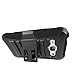 Galaxy Amp 2 Case, Galaxy Express 3 Case, Galaxy Luna Case, Galaxy J1 2016 Case, ATUS Hybrid Armor Kickstand Swivel Belt Clip Holster with Tempered Glass Screen Protector (Black/Black)