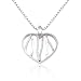 CleverEve's Rhoduim Plated Sterling Silver Art Deco Heart Shaped Pendant