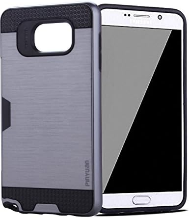 Galaxy Note5 Case, Impact Resistant Protective Shell For Galaxy Note5 Wallet Cover Shockproof Rubber Bumper Case Anti-scratches Hard Cover Skin with Card Slot Holder For Galaxy Note5 (Gray)