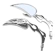 Chrome Motorcycle Mirrors Blade/Tear Drop w/Flame Pair SF003