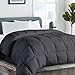 COHOME King 2100 Series Cooling Comforter Down Alternative Quilted Duvet Insert with Corner Tabs All-Season - Plush Microfiber Fill - Reversible - Machine Washable - Dark Grey