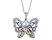 Blue Topaz, Amethyst and Citrine Butterfly Pendant title=