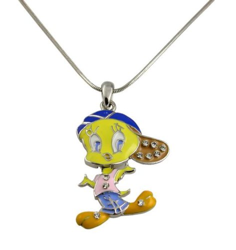 Click here to buy Looney Tunes Toons Tweety Bird or Sylvester Charm Pendant Chain Set.