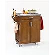 Home Styles Furniture Cottage Oak Wood Cart with Salt and Pepper Granite Top