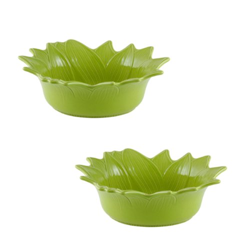 Appolia Provencial Sunflower 2-Piece Individual Serving Bowl Set, Lime Green
