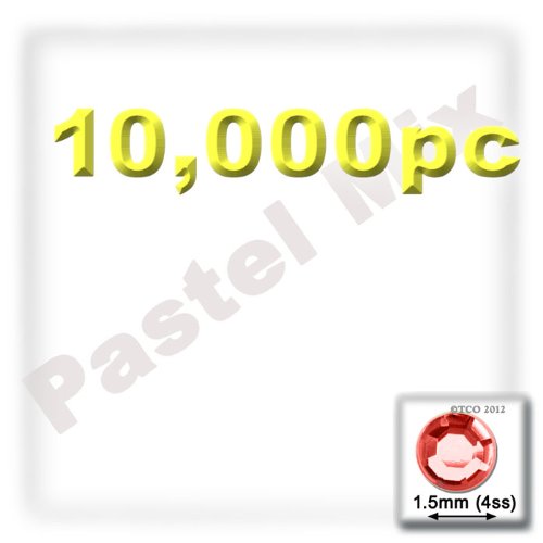 10,000pc Rhinestones Round 1.5mm - 4ss Pastel Assortment