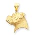14K Gold Boxer Dog Head Pendant