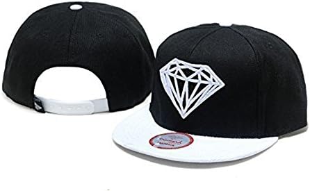 Hiphop Cap Snapbacks Adjustable Basketball Diamond Print Hat Color Black White