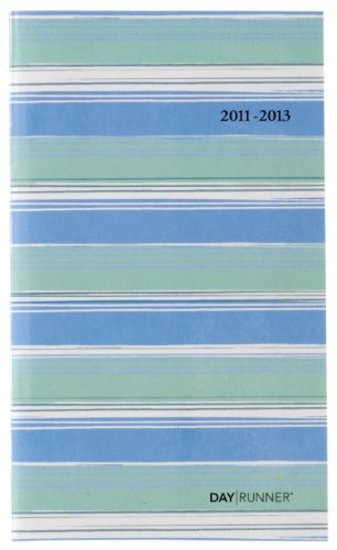 Day Runner Stripes Recycled Two Year Pocket Monthly Planner, 3 5/8-Inch x 6 1/16-Inch, Design, 2011/2013 (805-021A)