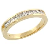 14k Gold Classic Channel Diamond Ring Band, w/ 0.50 Carat Invisible Set Diamonds, size 7