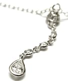 Pear Shape Diamond Necklace Pendant, 18k White Gold, 16 Long Chain (t.w 0.60)