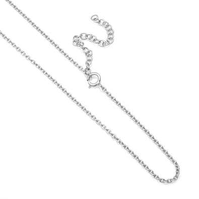 Cheap Girls Jewelry 1 MM Nickel Free 925 Sterling Silver Rhodium Plated Rolo Chain Necklace Adjustable Length 13 -15 (2 Extension Chain) High Polish Anti-Tarnish For Sale