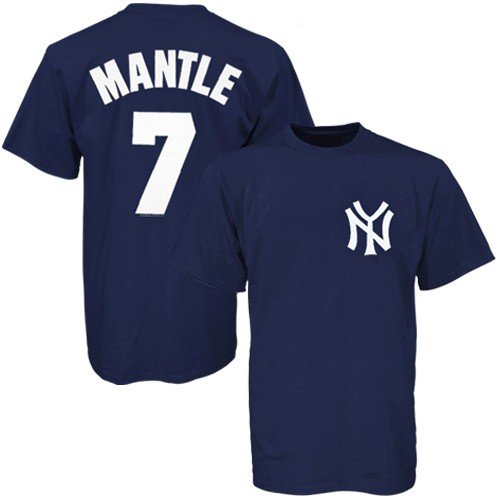 Mickey Mantle New York Yankees Cooperstown Name and Number T-Shirt (Small)